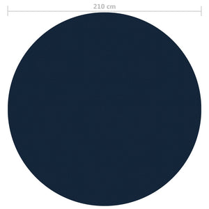 Pellicola Galleggiante Solare PE per Piscina 210 cm Nero e Blu 92971