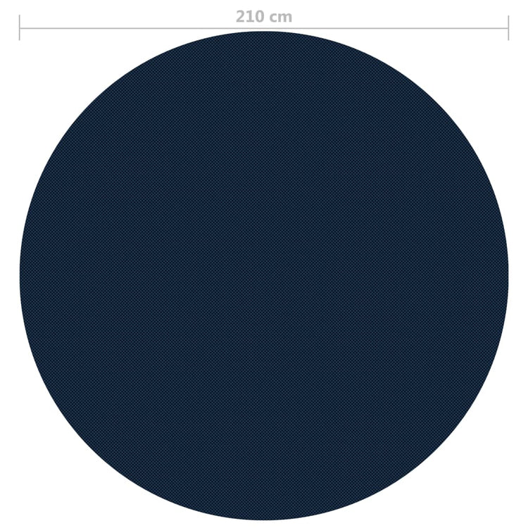 Pellicola Galleggiante Solare PE per Piscina 210 cm Nero e Blu 92971