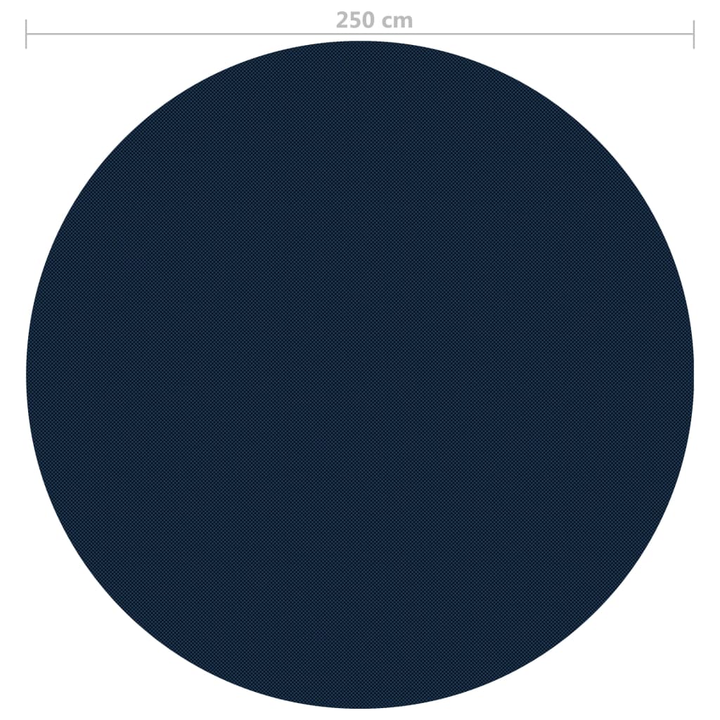 Pellicola Galleggiante Solare PE per Piscina 250 cm Nero e Blu 92972