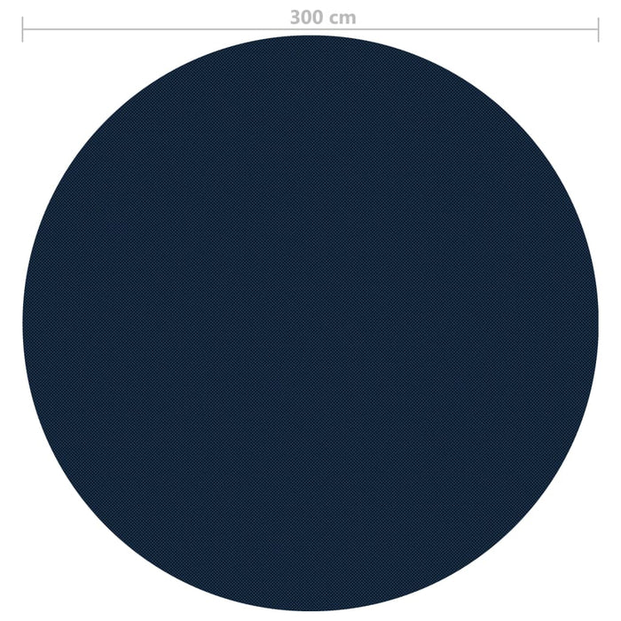 Pellicola Galleggiante Solare PE per Piscina 300 cm Nero e Blu 92973