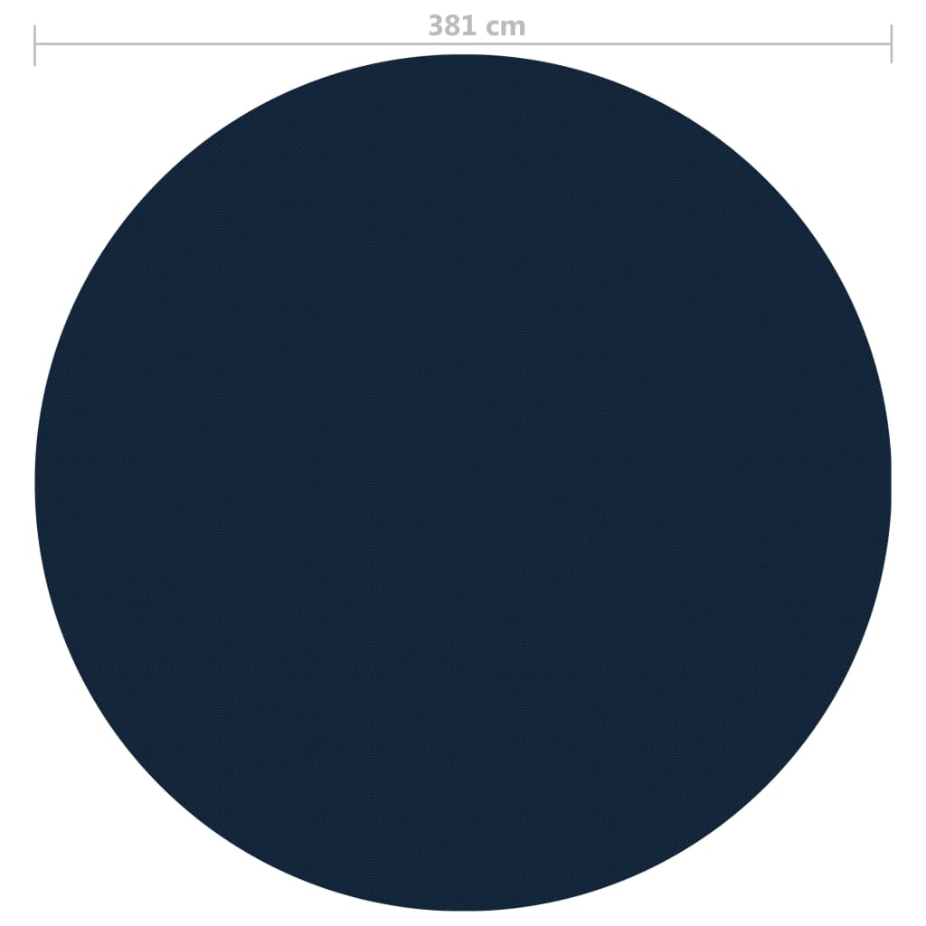 Pellicola Galleggiante Solare PE per Piscina 381 cm Nero e Blu 92975