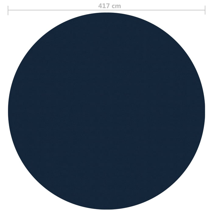 Pellicola Galleggiante Solare PE per Piscina 417 cm Nero e Blu 92976