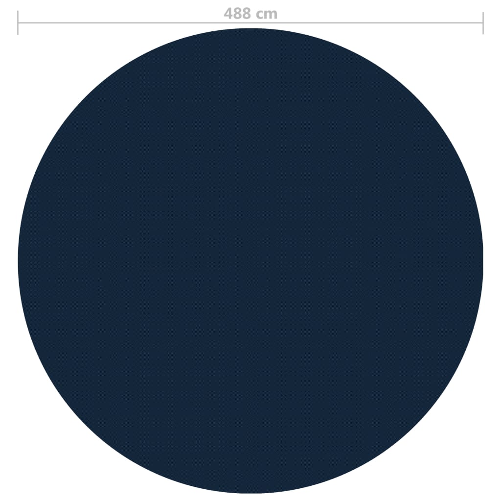 Pellicola Galleggiante Solare PE per Piscina 488 cm Nero e Blu 92978