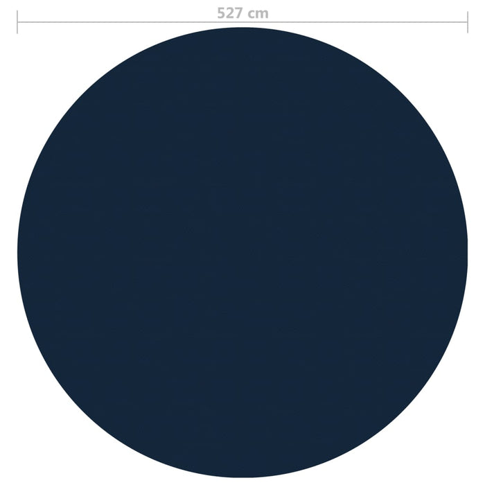 Pellicola Galleggiante Solare PE per Piscina 527 cm Nero e Blu 92979