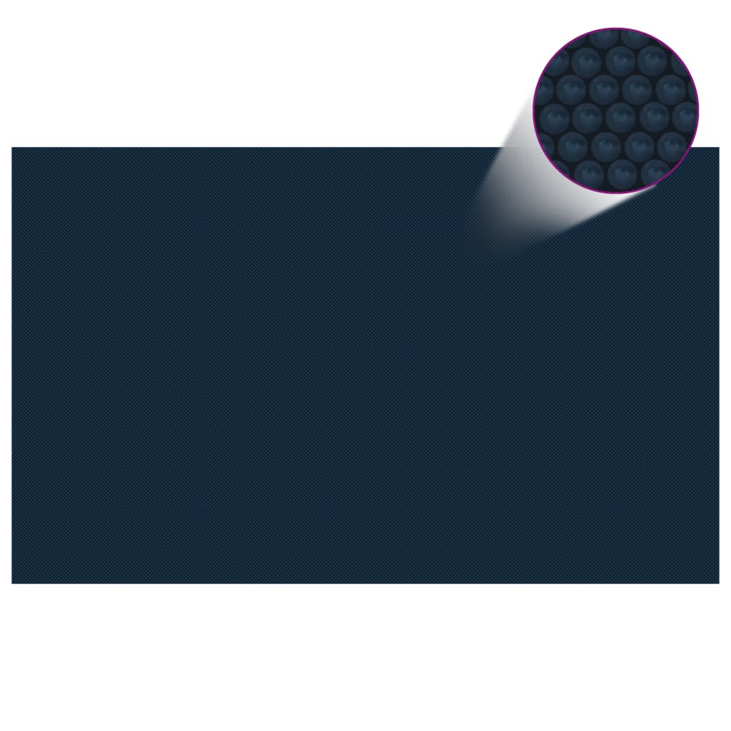 Pellicola Galleggiante Solare PE Piscina 260x160 cm Nero e Blu 92981