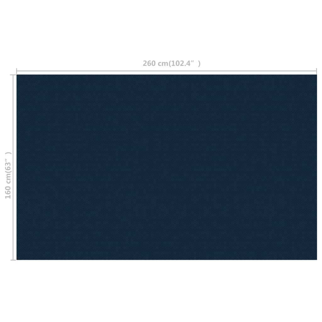 Pellicola Galleggiante Solare PE Piscina 260x160 cm Nero e Blu cod mxl 59512