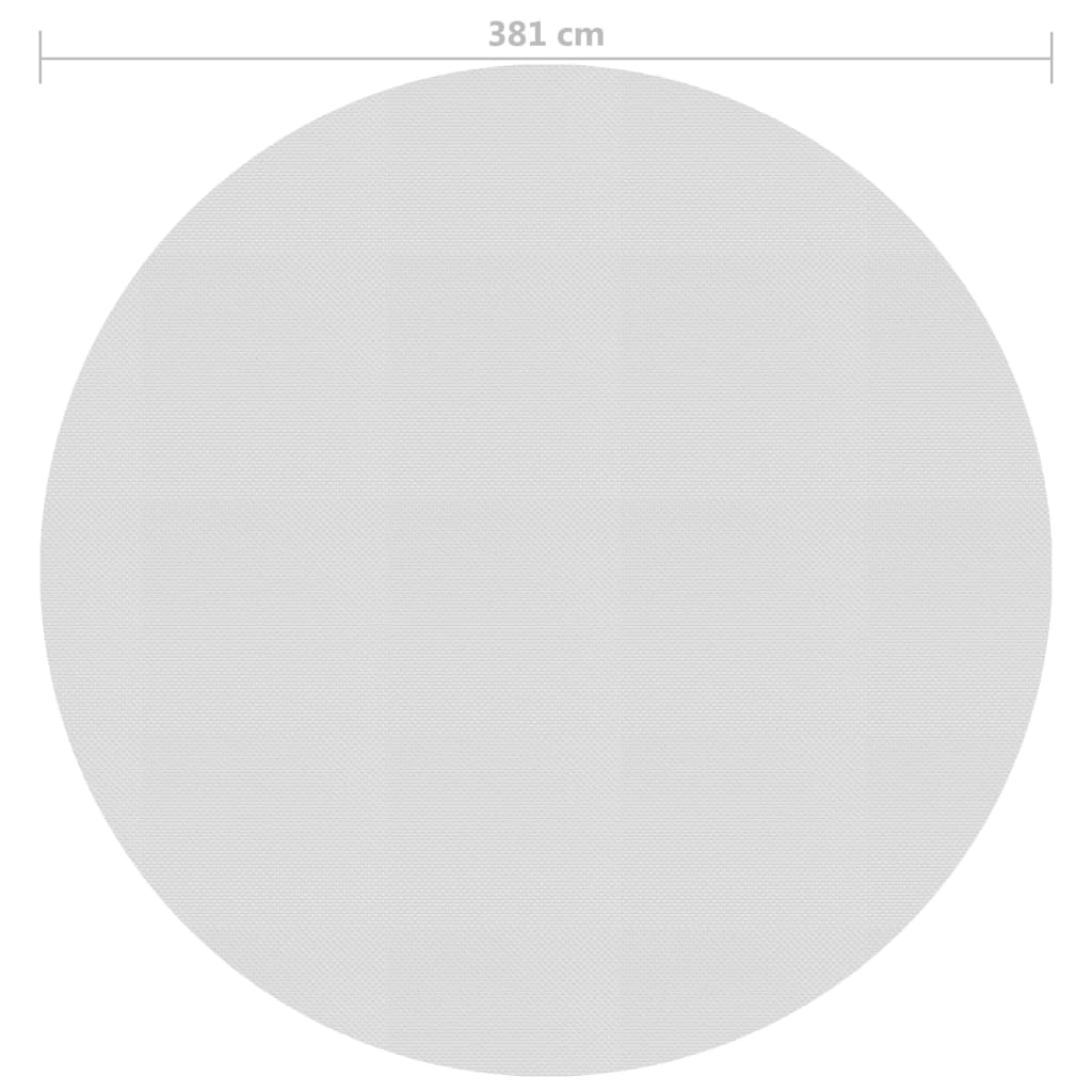 Pellicola Galleggiante Solare PE Piscina 381 cm Grigia