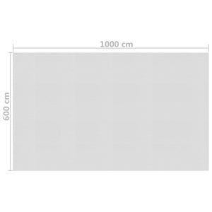 Pellicola Galleggiante Solare PE Piscina 1000x600 cm Grigia cod 9690