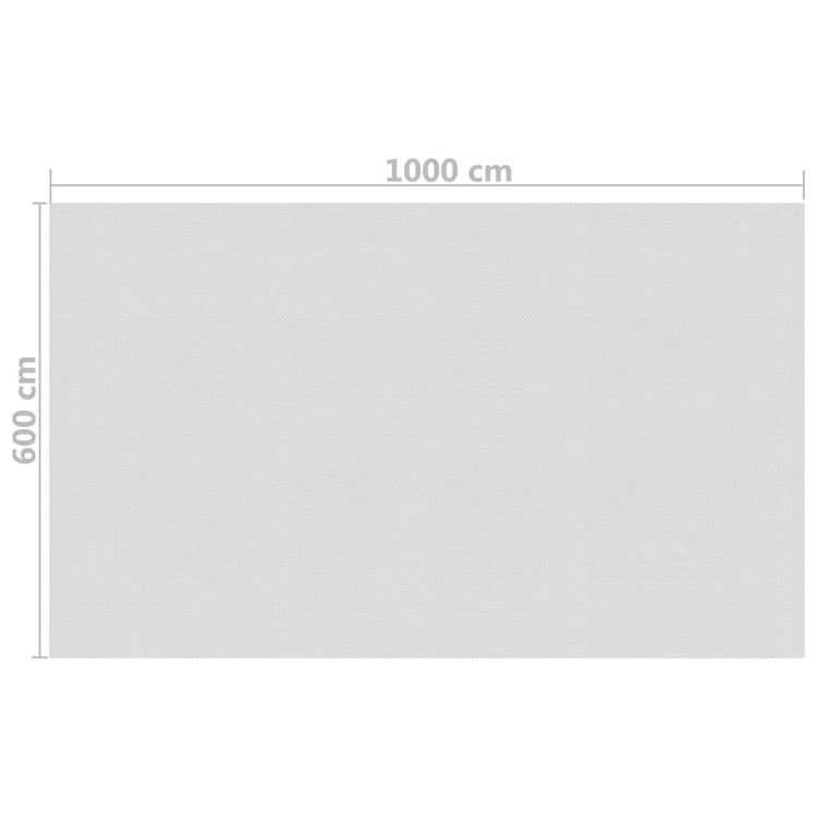 Pellicola Galleggiante Solare PE Piscina 1000x600 cm Grigia cod 9690