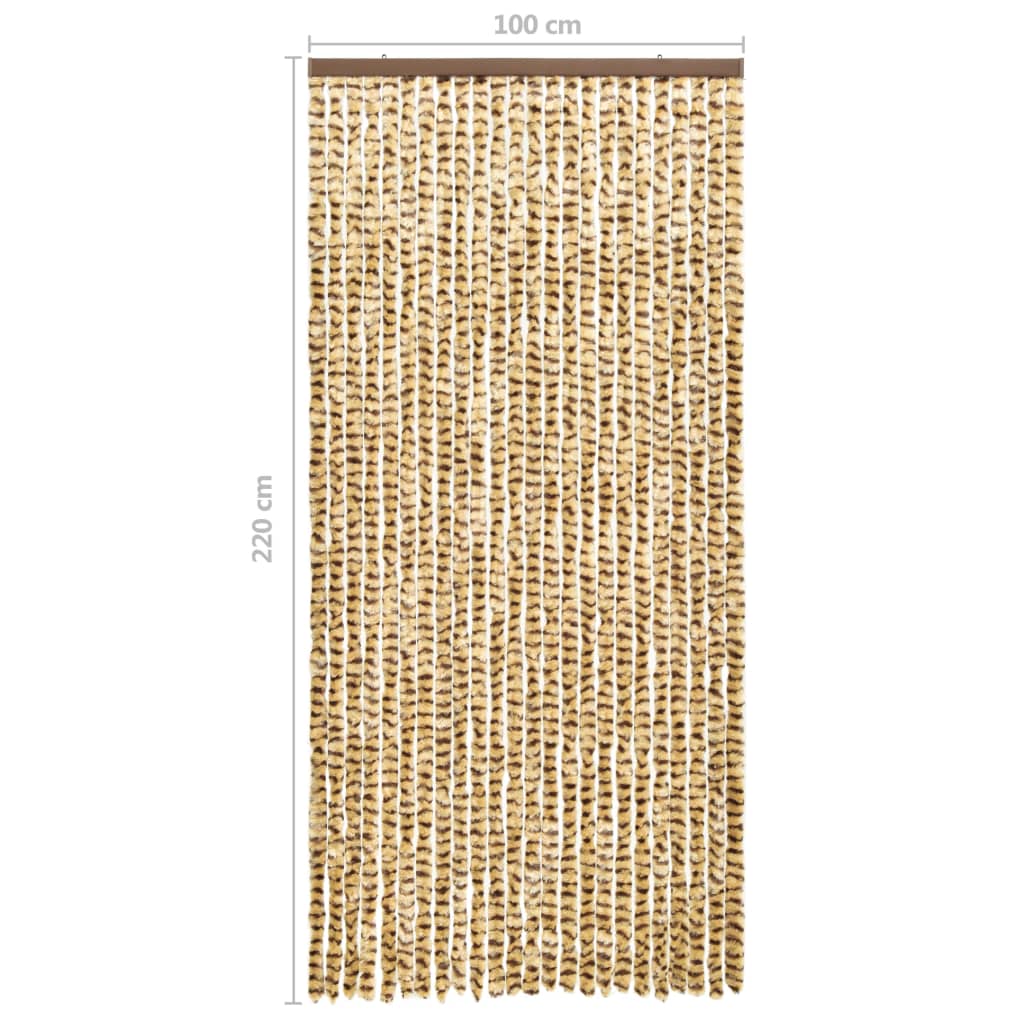 Zanzariera Beige e Marrone 100x220 cm Ciniglia cod mxl 56210