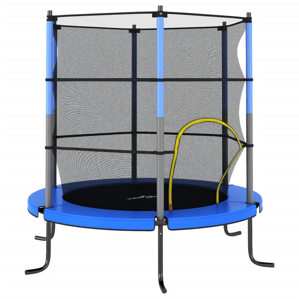 Set Trampolino con Rete di Sicurezza Rotondo 140x160 cm Blue 92954