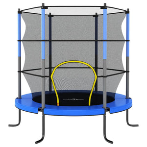 Set Trampolino con Rete di Sicurezza Rotondo 140x160 cm Blue 92954