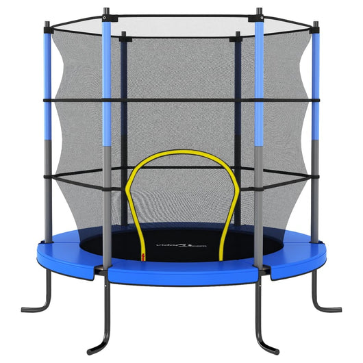 Set Trampolino con Rete di Sicurezza Rotondo 140x160 cm Blue 92954