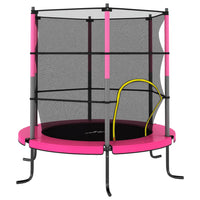 Set Trampolino con Rete di Sicurezza Rotondo 140x160 cm Rosa 92955