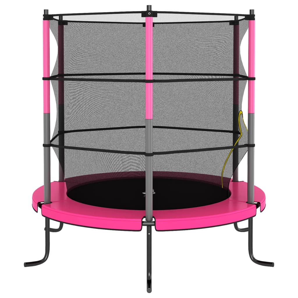 Set Trampolino con Rete di Sicurezza Rotondo 140x160 cm Rosa 92955