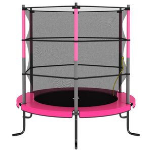 Set Trampolino con Rete di Sicurezza Rotondo 140x160 cm Rosa 92955