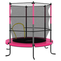 Set Trampolino con Rete di Sicurezza Rotondo 140x160 cm Rosa 92955