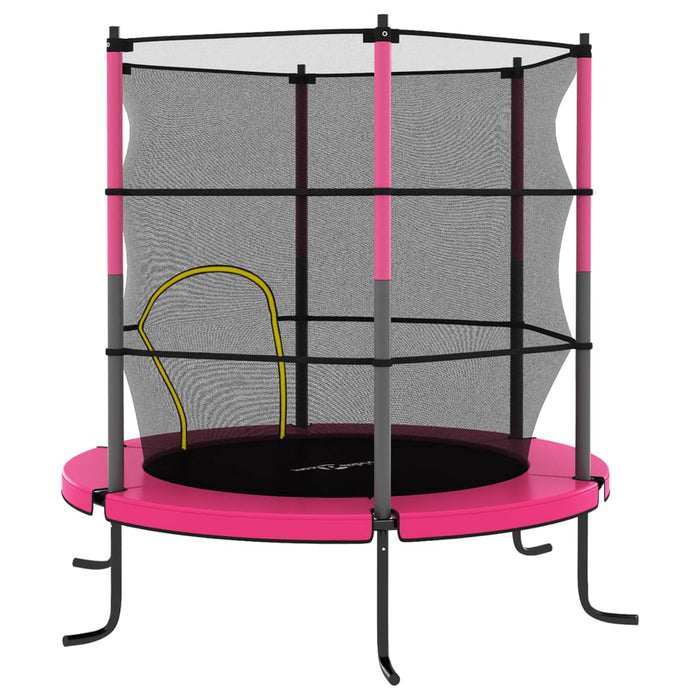 Set Trampolino con Rete di Sicurezza Rotondo 140x160 cm Rosa 92955