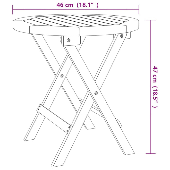 Tavolo da Bistrot Ø46x47 cm in Legno Massello di Acacia 312116