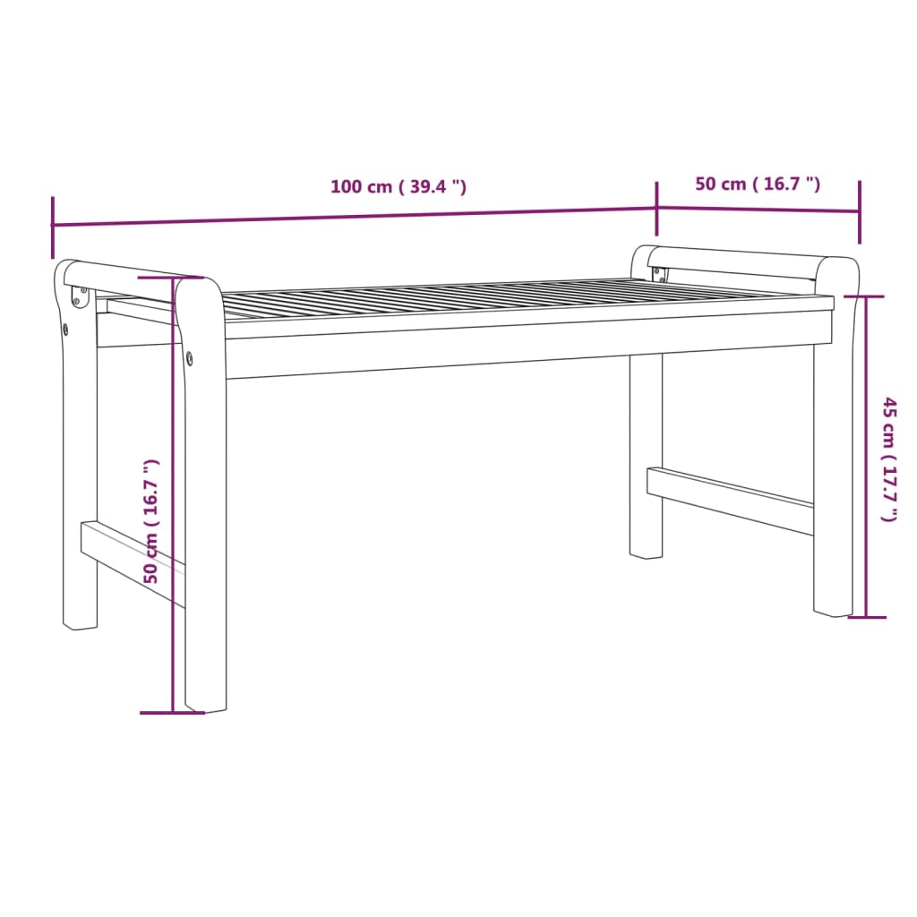 Tavolino da Salotto 100x50x50 cm in Legno Massello di Acacia cod mxl 29745