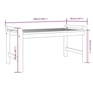 Tavolino da Salotto 100x50x50 cm in Legno Massello di Acacia cod mxl 29745