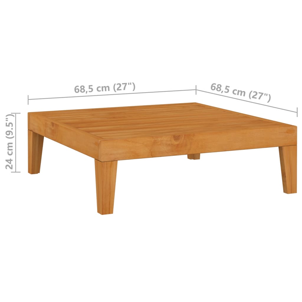 Tavolo da Giardino 68,5x68,5x24 cm in Legno Massello di Acacia cod mxl 78356