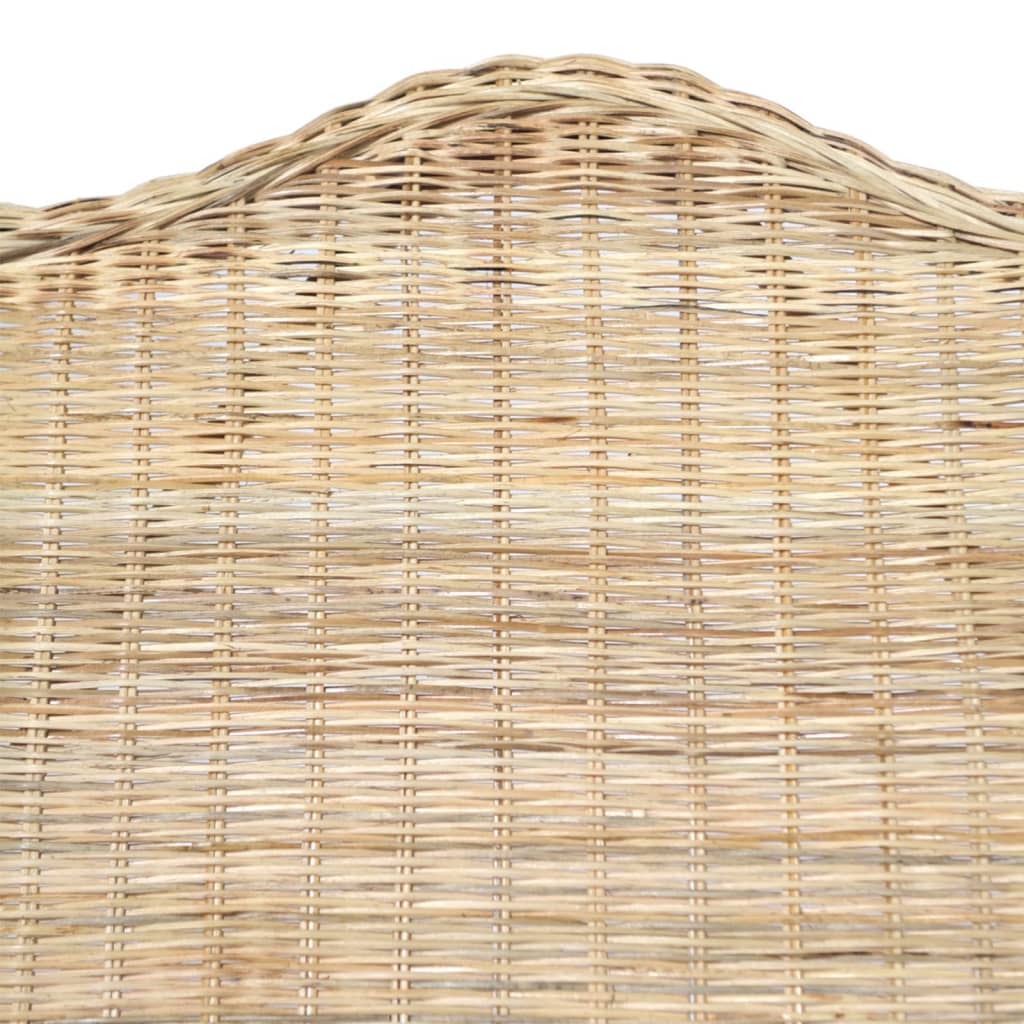 Poltrona con Cuscino in Rattan Naturale e Lino 325463