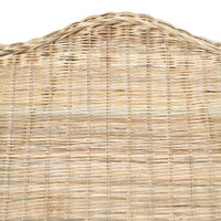 Poltrona con Cuscino in Rattan Naturale e Lino 325463