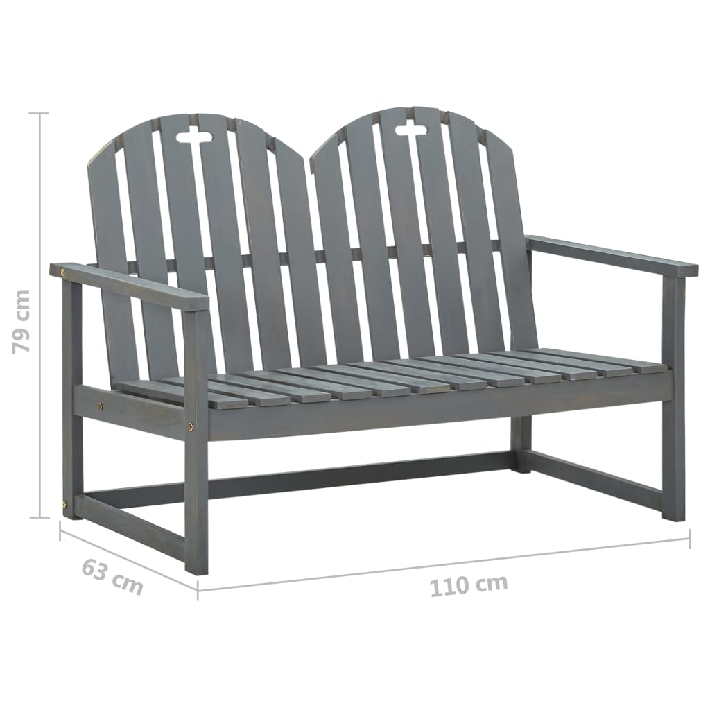 Panchina da Giardino Grigia 110 cm in Legno Massello d'Acacia cod mxl 45587