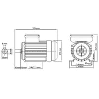 Motore Elettrico Monofase Alluminio 1,5kW/2HP 2 Poli 2800 RPM cod mxl 69938