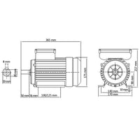 Motore Elettrico Monofase Alluminio 2,2kW/3HP 2 Poli 2800 RPM 148002