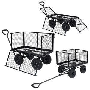 Carrello a Mano da Giardino Nero 350 kg 92582