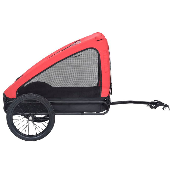 Rimorchio da Bici per Animali Domestici Rosso e Nero 92594