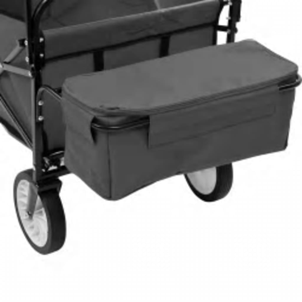 Carrello Pieghevole a Mano con Tettuccio in Acciaio Grigio cod mxl 49692