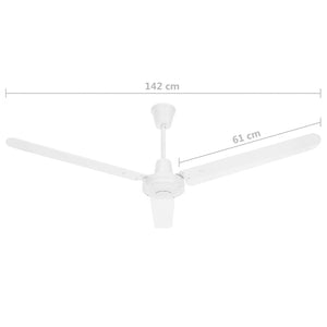 Ventilatore da Soffitto 142 cm Bianco