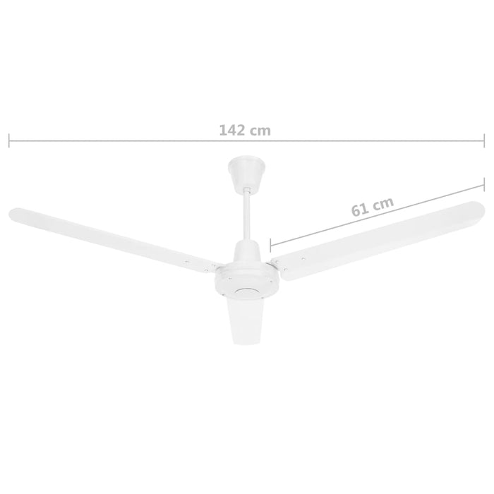 Ventilatore da Soffitto 142 cm Bianco