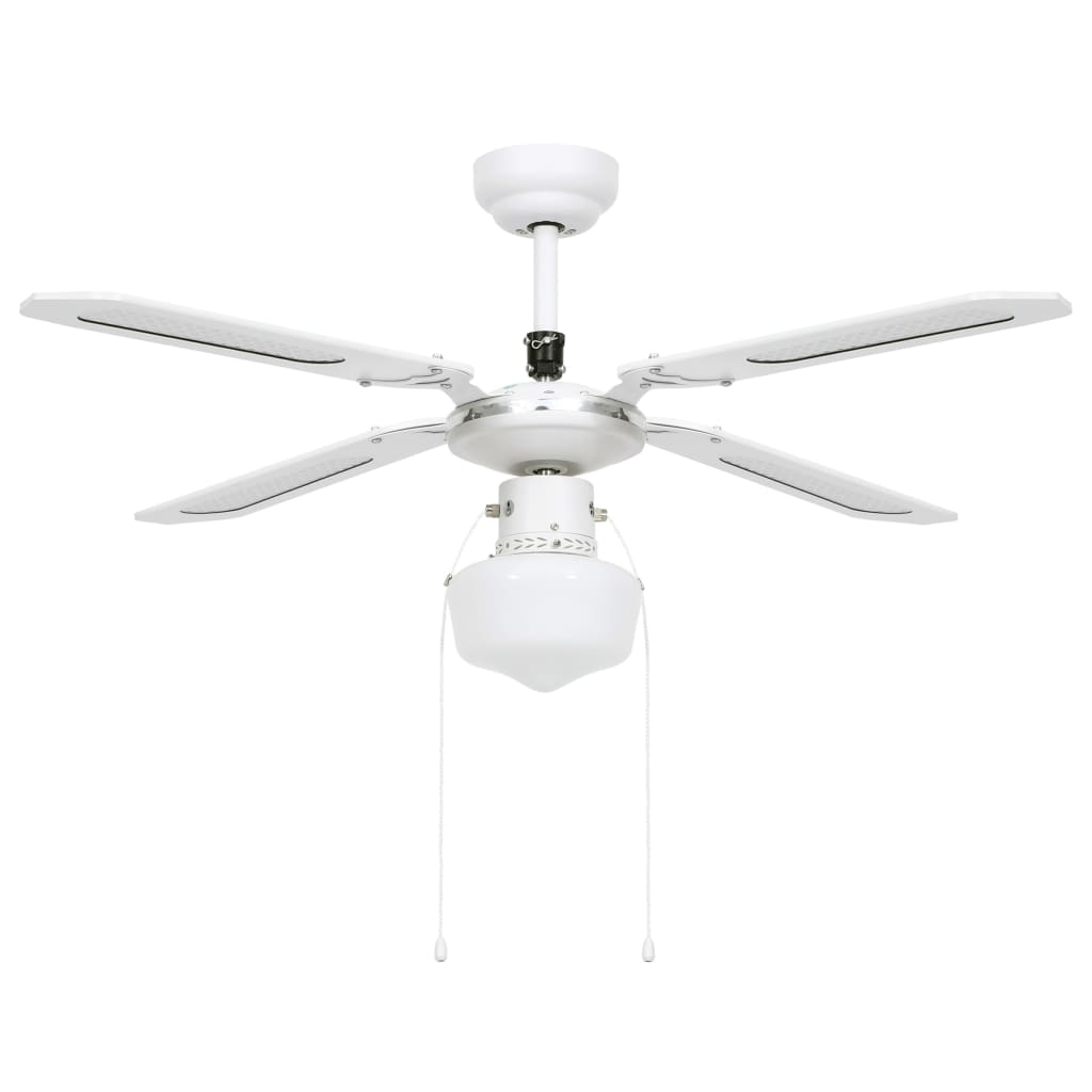 Ventilatore da Soffitto con Luce 106 cm Bianco 51487