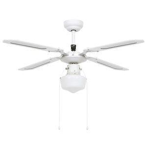 Ventilatore da Soffitto con Luce 106 cm Bianco 51487