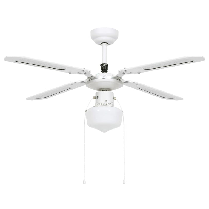 Ventilatore da Soffitto con Luce 106 cm Bianco 51487