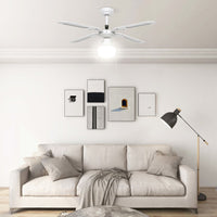 Ventilatore da Soffitto con Luce 106 cm Bianco 51487