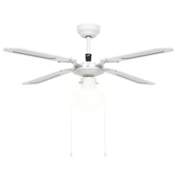 Ventilatore da Soffitto con Luce 106 cm Bianco 51487