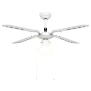 Ventilatore da Soffitto con Luce 106 cm Bianco 51487