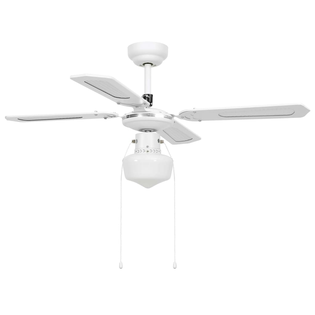 Ventilatore da Soffitto con Luce 106 cm Bianco 51487