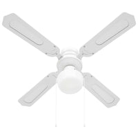 Ventilatore da Soffitto con Luce 106 cm Bianco 51487