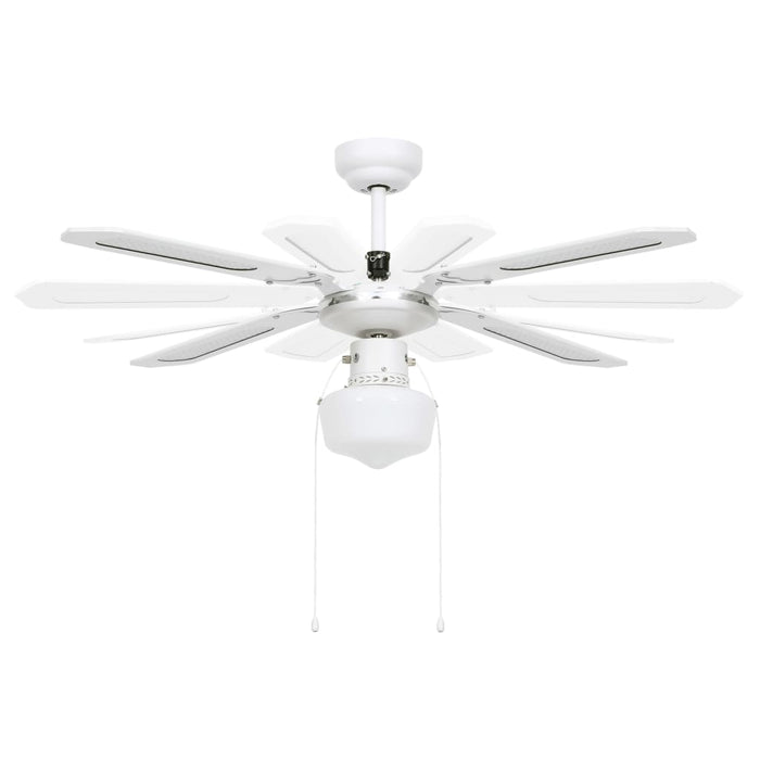 Ventilatore da Soffitto con Luce 106 cm Bianco 51487