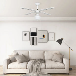 Ventilatore da Soffitto con Luce 106 cm Bianco 51487