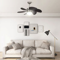 Ventilatore da Soffitto con Luce 76 cm Marrone Scuro 51488