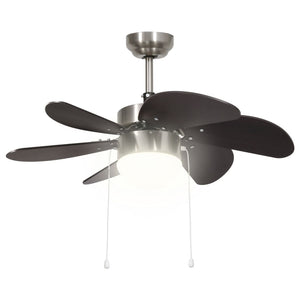 Ventilatore da Soffitto con Luce 76 cm Marrone Scuro 51488