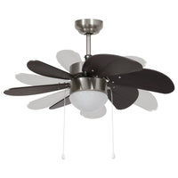 Ventilatore da Soffitto con Luce 76 cm Marrone Scuro 51488