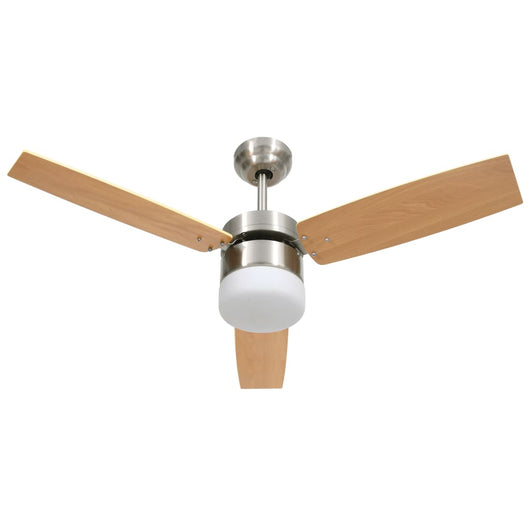 Ventilatore Soffitto Luce e Telecomando 108cm Marrone Chiaro